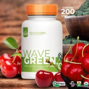 WaveGreen C+ cápsulas de spirulina e vitamina C para reduzir fadiga e cansaço e apoiar disposição e energia diária